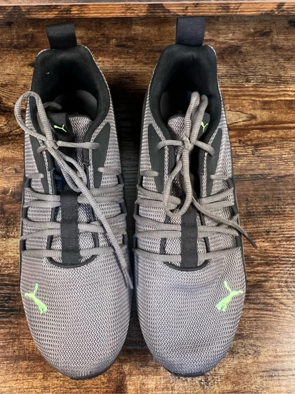 Puma Axelion Nxt Running Shoes Sneakers Grey Black Green Men's 11.5 - Picture 4 of 10